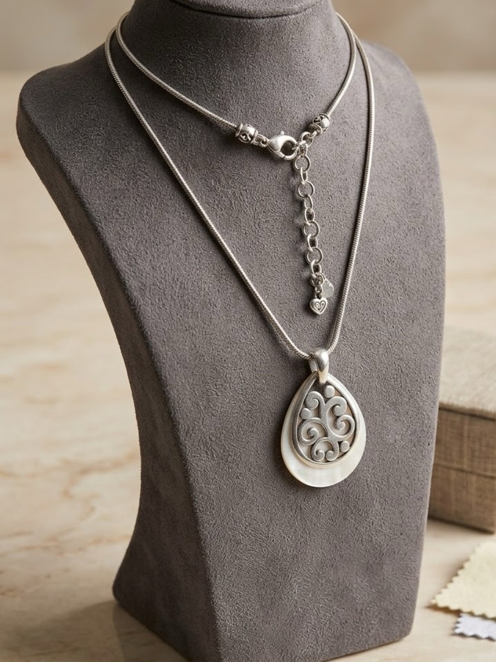 Brighton Contempo Teardrop Necklace with Mother of Pearl